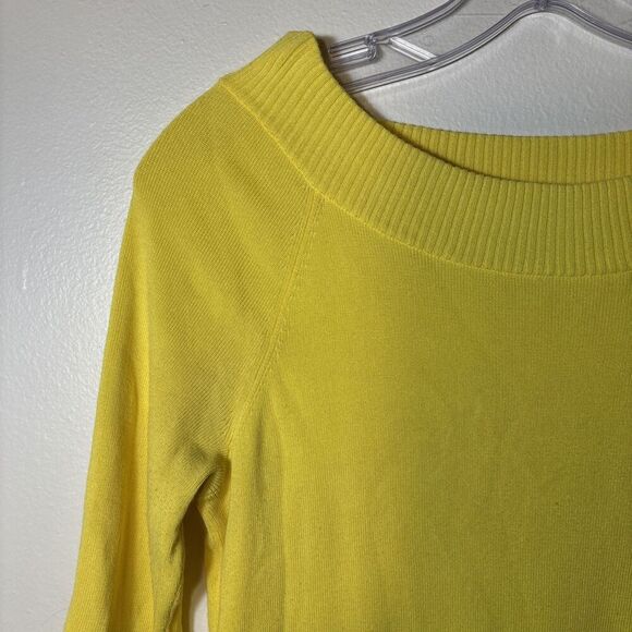 Talbots Petites Bell 3/4 Sleeve Knit Tunic Top Women's Size Small Bright Yellow - Picture 2 of 16